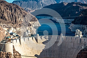 Hoover dam on lake mead in nevada and arizona stateline