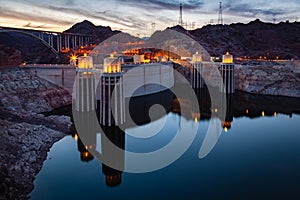 Hoover Dam Lake Mead at Night