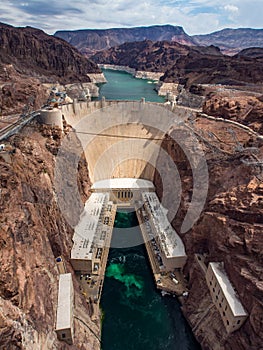 Hoover Dam, Low Water Level, High Angle