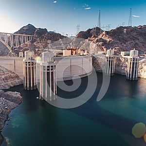 Hoover Dam before sunset