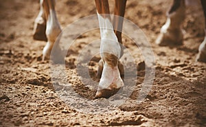 The hooves of unshod horses that walk on loose sand
