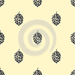 Hop beer seamless pattern background