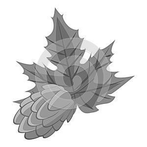 Hop cone icon, gray monochrome style