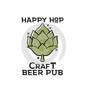 Hop vector icon on neutral background.