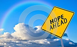 Hope ahead road sign