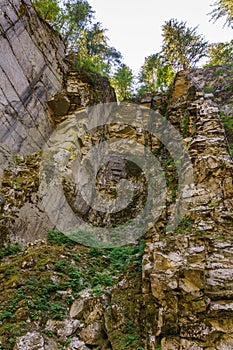 HOPE, CANADA - July 14, 2018: scaur at Othello Tunnels in the Coquihalla Canyon in British Columbia photo