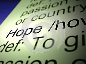 Hope concept icon means to wish or desire and anticipate - 3d illustration