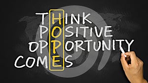 Hope concept: think positive opportunity comes