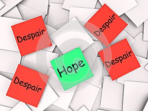 Hope Despair Post-It Notes Show Longing And