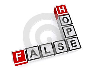 Hope false word block on white