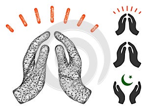 Hope Hands Polygonal Web Vector Mesh Illustration