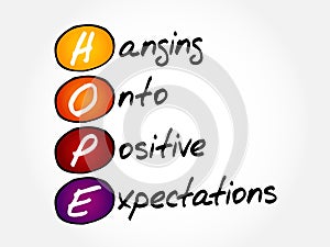 HOPE - Hanging Onto Positive Expectations