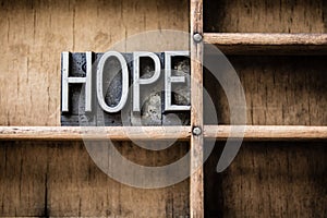 Hope Letterpress Type in Drawer