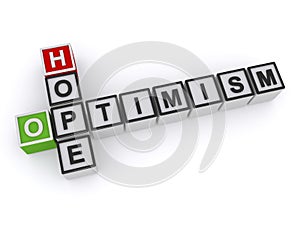 Hope optimism word block