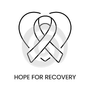 Hope for recovery of cancer patients line icon vector malignant oncological disease