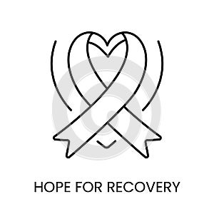 Hope for recovery of cancer patients line icon vector malignant oncological disease