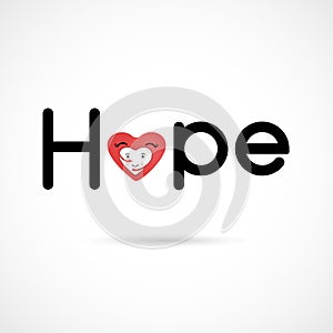 `Hope` typographical.Hope word icon.Breast Cancer October Awareness Month Campaign