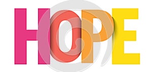 HOPE vector colorful typography banner