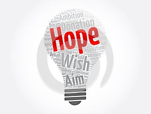 HOPE word cloud collage, social concept background