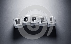 Hope Word with Wooden Cubes