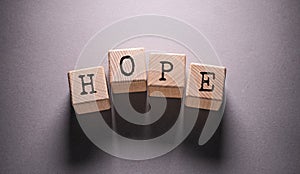 Hope Word with Wooden Cubes