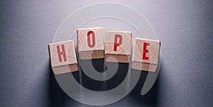 Hope Word with Wooden Cubes