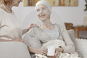 Hopeful woman suffering from cancer