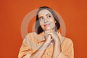 hopeful young woman with short hair