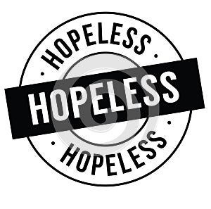 Hopeless stamp on white