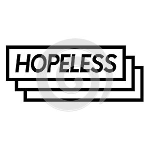 Hopeless stamp on white