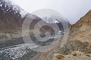 Hoper Glacier in Northern Pakistan photo