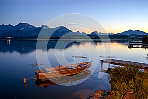 Hopfensee with the AllgÃ¤u Alps