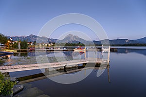 Hopfensee with wooden landing stage