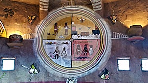 Hopi room snake mural in Watchtower of Grand Canyon