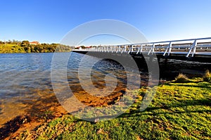 Hopkins river bank and bridge photo