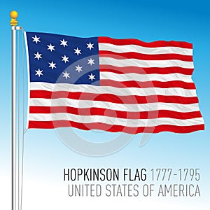 Hopkinson historical flag, 1777 - 1795, United States of America