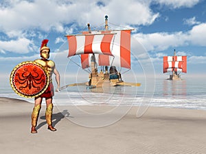 Hoplite and galleys of ancient Greece