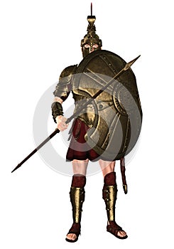 Hoplite Soldier in Golden Armor