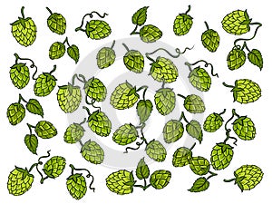 Hops background cartoon vector illustration