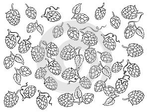 Hops background coloring cartoon vector