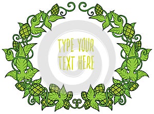 Hops vector visual graphic frame of border