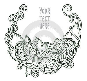 Hops vector visual graphic vignette