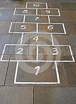 Hopscotch Game on Paving Stones