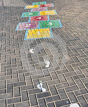 Hopscotch on the pavement