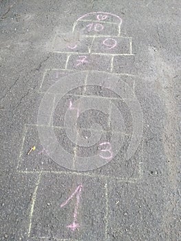 hopscotch on a schoolyard