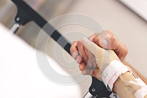 Hopsital Patient Holding Hands and Praying with Husband Before S