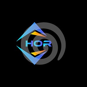 HOR abstract technology logo design on Black background. HOR creative initials letter logo concept