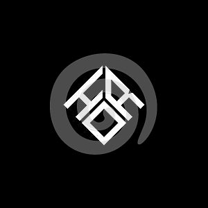 HOR letter logo design on black background. HOR creative initials letter logo concept. HOR letter design