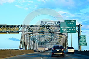 Horace Wilkinson Bridge in Mississippi river