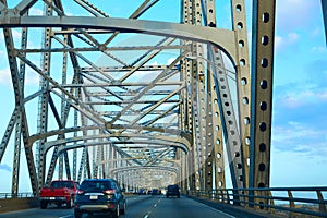 Horace Wilkinson Bridge in Mississippi river